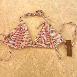 NWT seersucker jcrew swim bikini top size XL